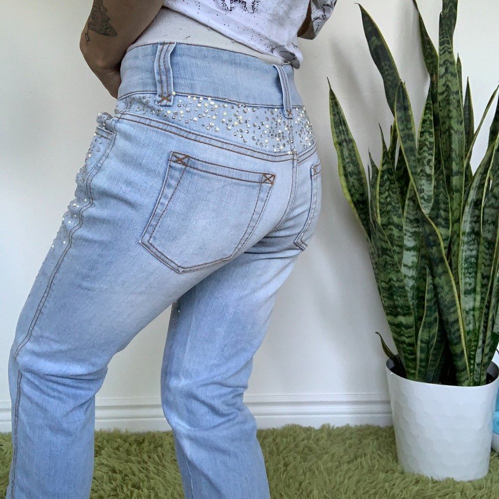 Y2K Cache Rhinestone Jeans - Picture 3 of 7